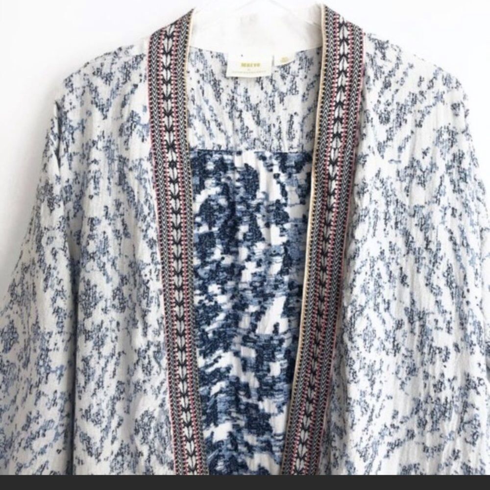 Anthropologie Maeve Blue Arwen Ikat Duster - Picture 2 of 14
